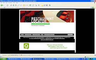 Screenshot from the McDonalds website, with the e-mail address.