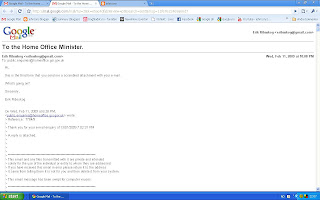 E-mail to the Home Office