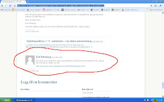 Jeg prøver å få noe fart i debatten på ‘Nyhetsspeilet’, så jeg skrev en kommentar om problemene jeg har opplevd på kommentarsystemet deres. (N)